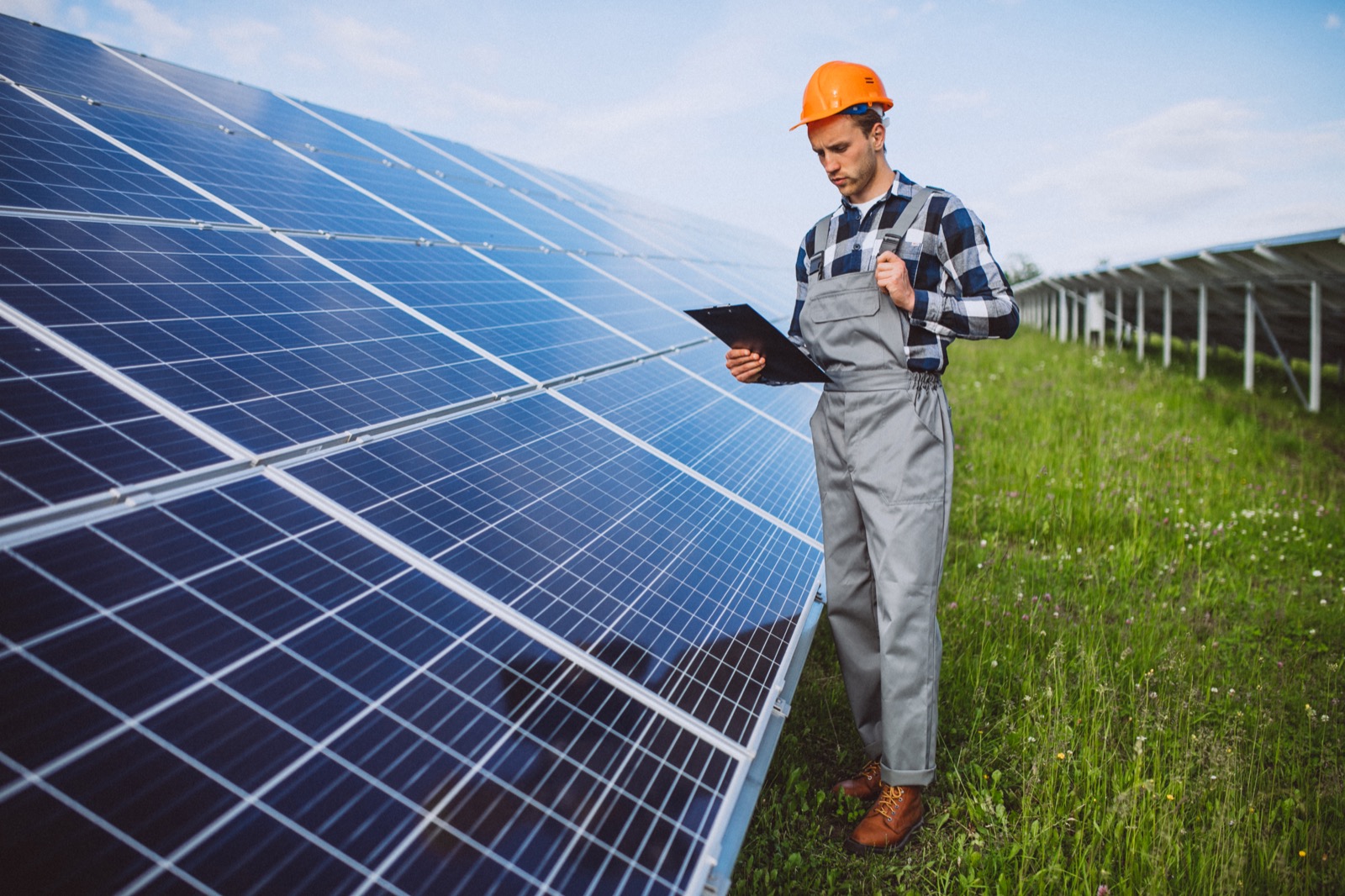 Solar technician on site